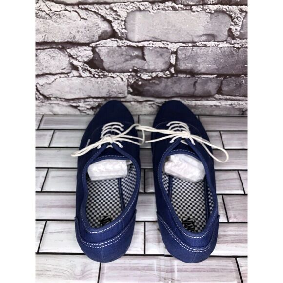 Vans Sophie Blue Canvas Fabric Lace Up 50’s Style Shoes Women Sz 11M US/42.5EU - Picture 8 of 16